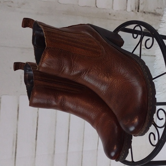 boc Shoes - boc Distressed Lug Heel Brown Ankle Boots, Size 9